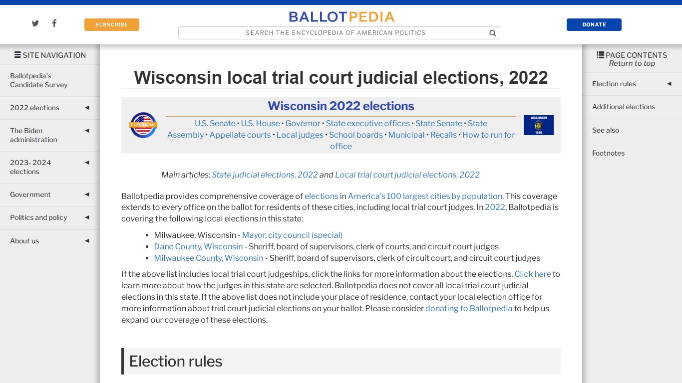 Wisconsin local trial court judicial elections, 2022 - Ballotpedia